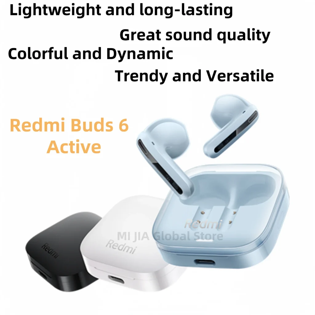 אוזניות בלוטוס אלחוטיות Xiaomi Redmi Buds 6 Active – חוויית שמע מדהימה!
